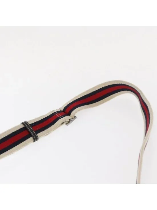 Authentic GUCCI GG Canvas Sherry Line Shoulder Bag Navy Red 169937 - Picture 6 of 16